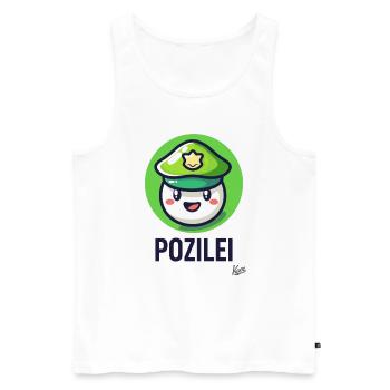 drôle de petite balle mignonne mignonne, Pozilei - Débardeur bio Premium Homme - blanc - Devant - Michal (187cm)