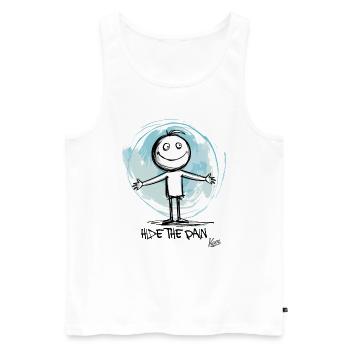 Hide the pain - Men's Premium Organic Tank Top - white - Front - AI Model Male 178 light (178cm)