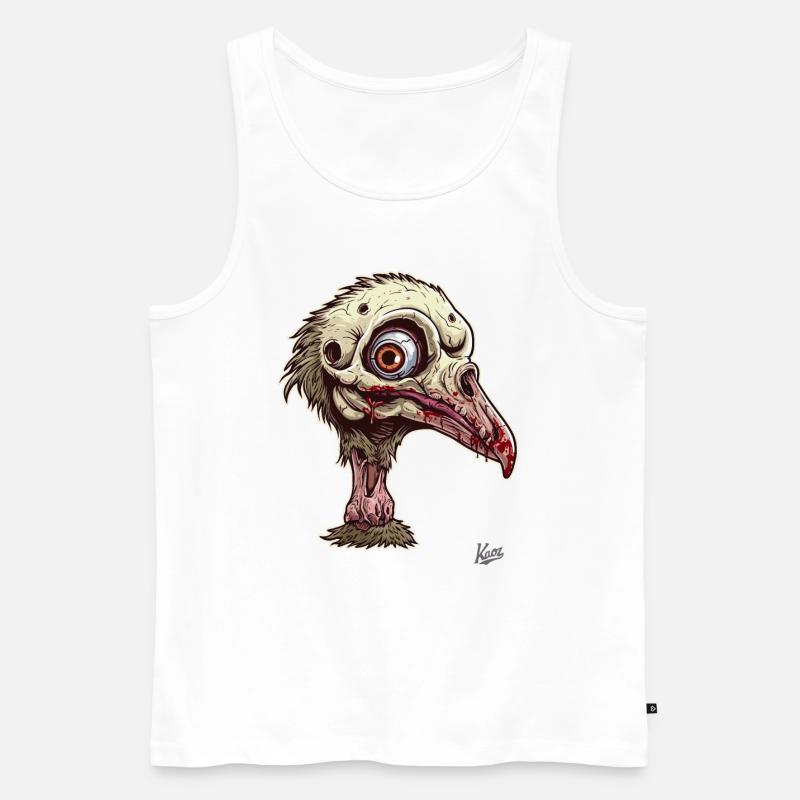Zombie Straußenvogel Vogel - Männer Premium Bio Tank Top - Weiß