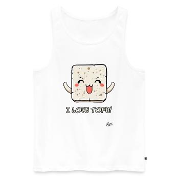 I love tofu - A must for tofu fans - Men's Premium Organic Tank Top - white - Front - Michal (187cm)