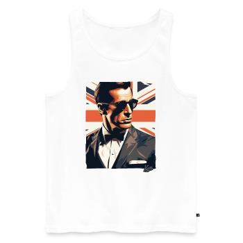 British Flag Chad Geezer Mate Great Britain - Men's Premium Organic Tank Top - white - Front - AI Model Male 178 light (178cm)