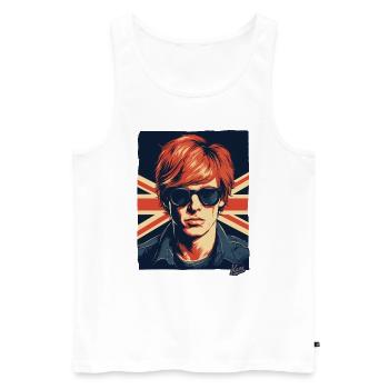 Drapeau britannique Anglais Homme britannique - Débardeur bio Premium Homme - blanc - Devant - AI Model Male 178 light (178cm)