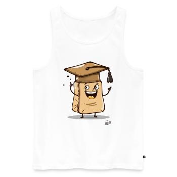 funny funny tea bag tea as a graduate - Men's Premium Organic Tank Top - white - Front - AI Model Male 178 light (178cm)