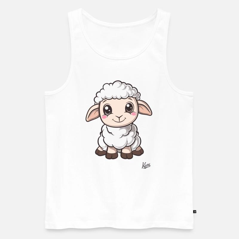 Süßes kleines Schäfchen - Männer Premium Bio Tank Top - Weiß