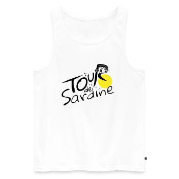 Tour Cycliste de Sardines Drôle - Débardeur bio Premium Homme - blanc - Devant - Michal (187cm)