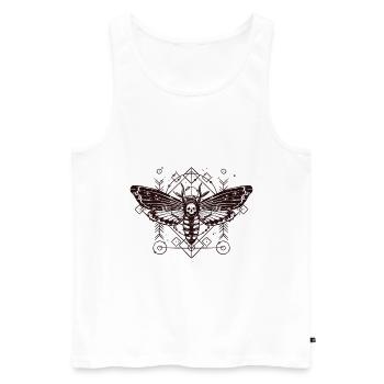 Moth Skull Schaedel Insect Tattoo Butterfly B - Men's Premium Organic Tank Top - white - Front - AI Model Male 178 light (178cm)