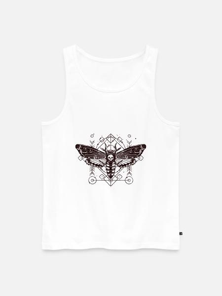 Moth Skull Schaedel Insect Tattoo Butterfly B - Ekologisk premium tanktopp herr - vit