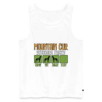 Mountain Cur Hund Sprüche Lustige Witzig Humor - Männer Premium Bio Tank Top - Weiß - Vorne - Michal (187cm)