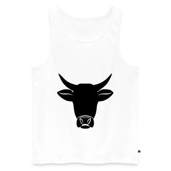 cow head symbol - Men's Premium Organic Tank Top - white - Front - AI Model Male 178 light (178cm)