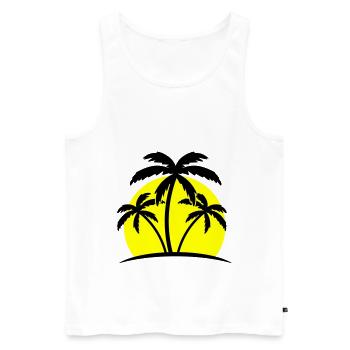 palmiers de plage - Débardeur bio Premium Homme - blanc - Devant - Michal (187cm)