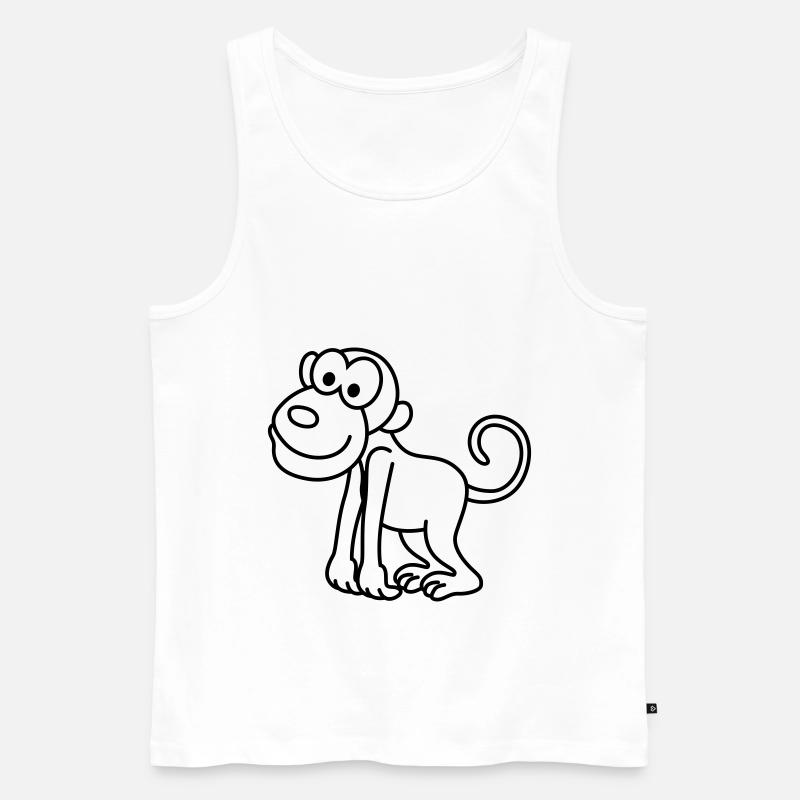 Affe Comic Tier - Männer Premium Bio Tank Top - Weiß