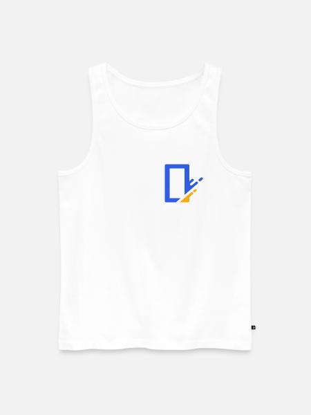Geometrische Blau Orange Kaskade - Männer Premium Bio Tank Top - Weiß