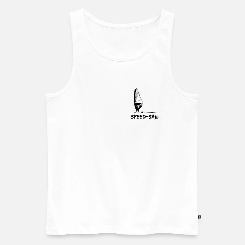 Speed Sail Board Silhouette - Männer Premium Bio Tank Top - Weiß