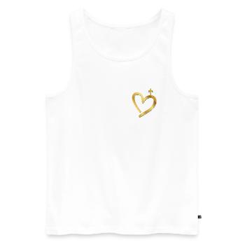 Christliches Kirchenkreuz - Männer Premium Bio Tank Top - Weiß - Vorne - Michal (187cm)