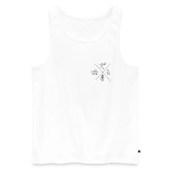 Kritzel-Core - Männer Premium Bio Tank Top - Weiß - Vorne - Michal (187cm)