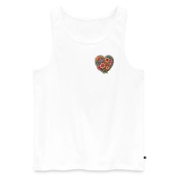 Blumen Herz - Männer Premium Bio Tank Top - Weiß - Vorne - AI Model Male 178 light (178cm)