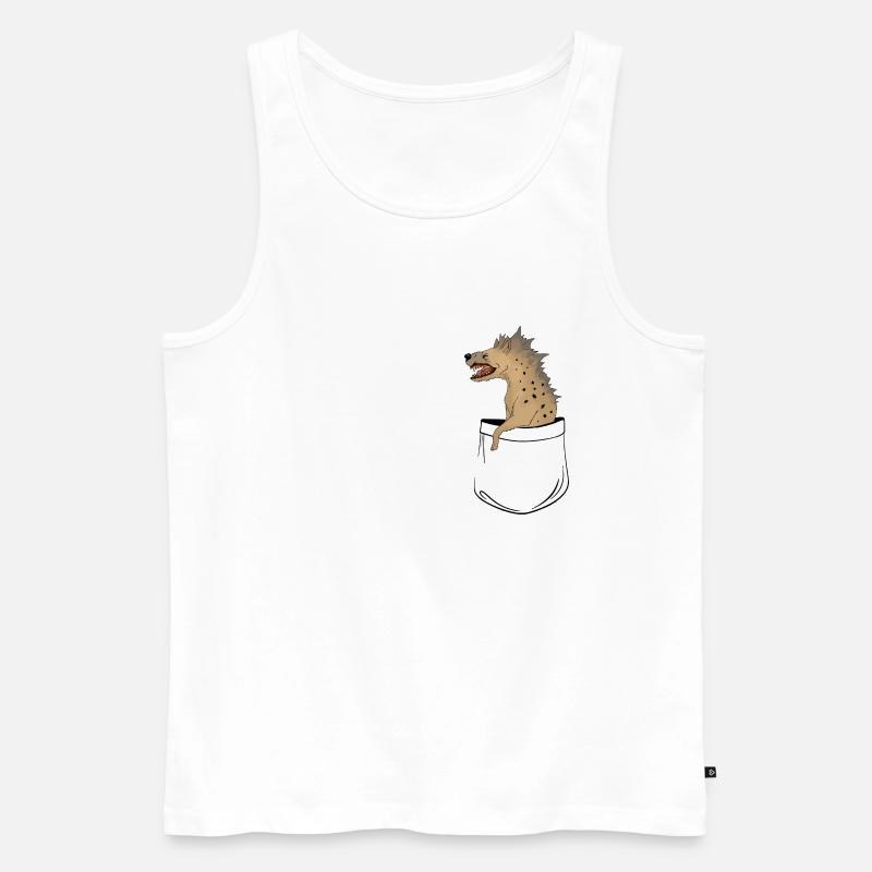Hyäne in der Tasche - Männer Premium Bio Tank Top - Weiß