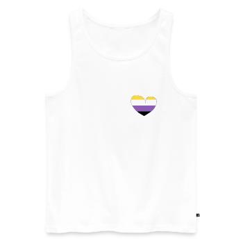 Coeur non-binaire - Débardeur bio Premium Homme - blanc - Devant - Michal (187cm)