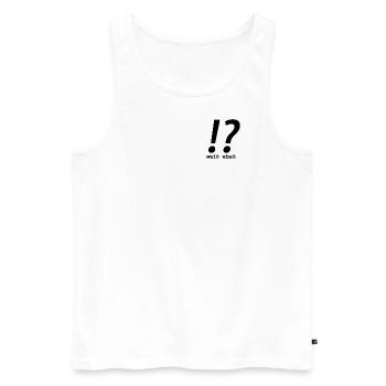 Wie? - Männer Premium Bio Tank Top - Weiß - Vorne - AI Model Male 178 light (178cm)
