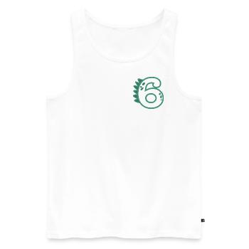 Number 6 - Men's Premium Organic Tank Top - white - Front - AI Model Male 178 light (178cm)
