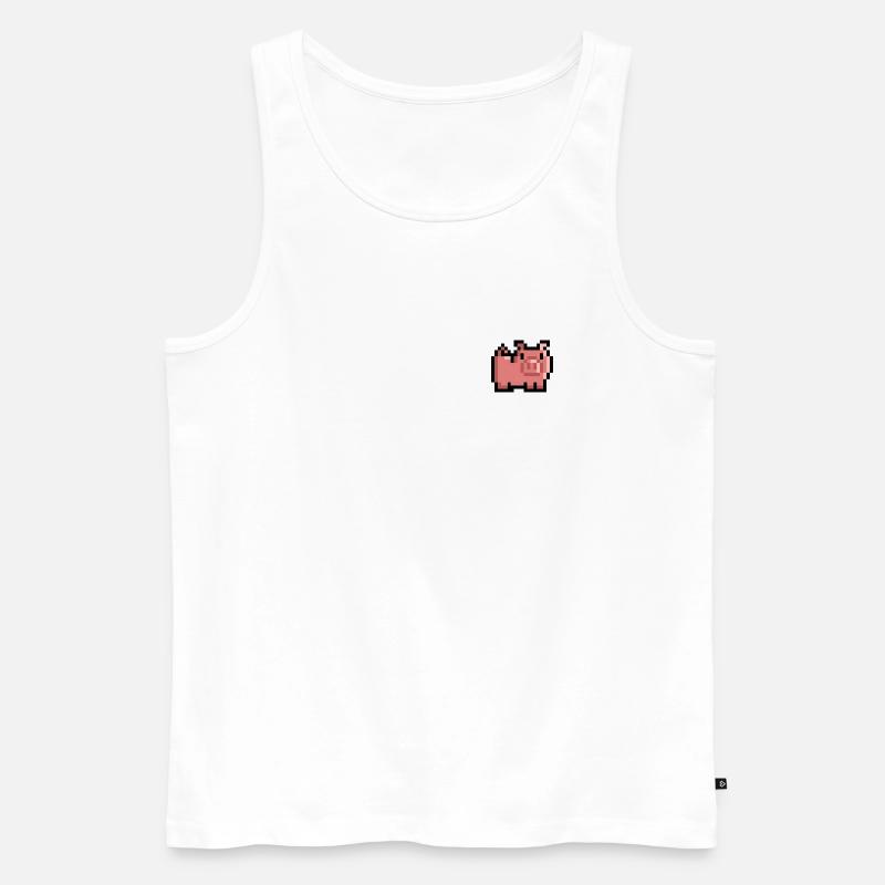 Retro Schwein - Männer Premium Bio Tank Top - Weiß