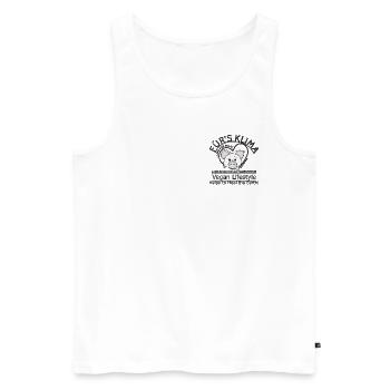 Schweinchen Vegan Klima SabineVegan HerzAufShirt - Männer Premium Bio Tank Top - Weiß - Vorne - Michal (187cm)