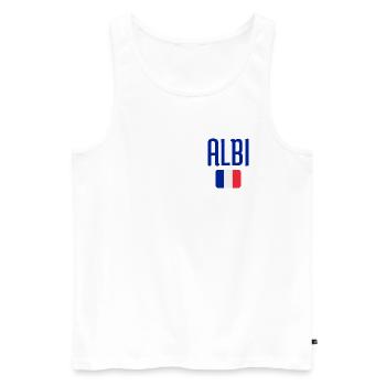 Albi France Flag Emblem - Men's Premium Organic Tank Top - white - Front - Michal (187cm)