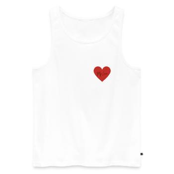 My Love ❤️️ - Débardeur bio Premium Homme - blanc - Devant - AI Model Male 178 light (178cm)