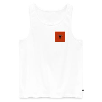 STERNZEICHEN Widder -red- - Männer Premium Bio Tank Top - Weiß - Vorne - Michal (187cm)