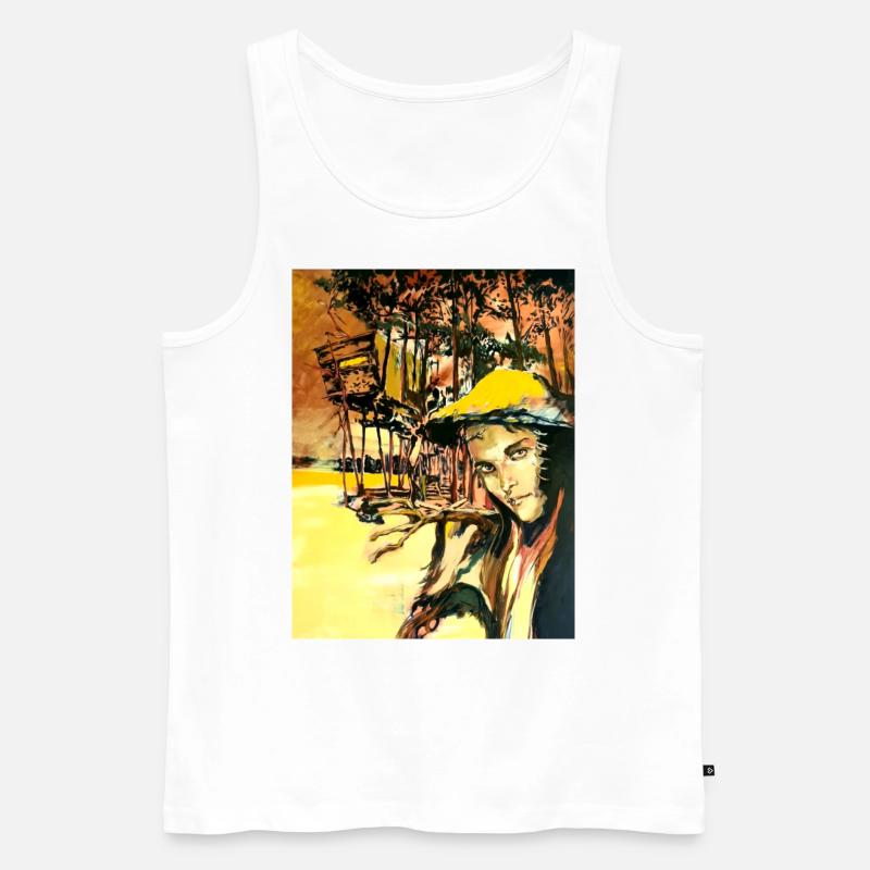 Kunst Gemälde - Männer Premium Bio Tank Top - Weiß