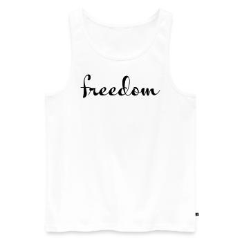 liberté - Débardeur bio Premium Homme - blanc - Devant - AI Model Male 178 light (178cm)