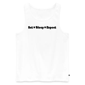 Manger dormir Répéter - Débardeur bio Premium Homme - blanc - Devant - AI Model Male 178 light (178cm)