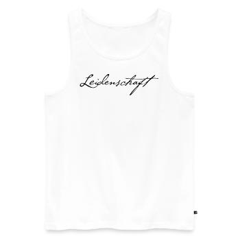 Leidenschaft - Männer Premium Bio Tank Top - Weiß - Vorne - Michal (187cm)