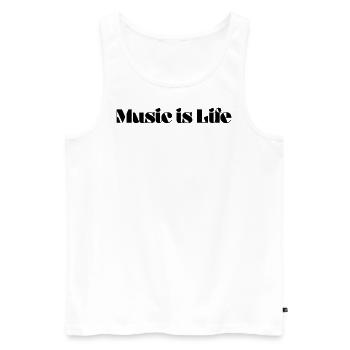 La musique, c’est la vie - Débardeur bio Premium Homme - blanc - Devant - Michal (187cm)