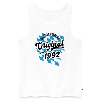 Bayrisches Original seit 1992 Geburtstag - Männer Premium Bio Tank Top - Weiß - Vorne - Michal (187cm)