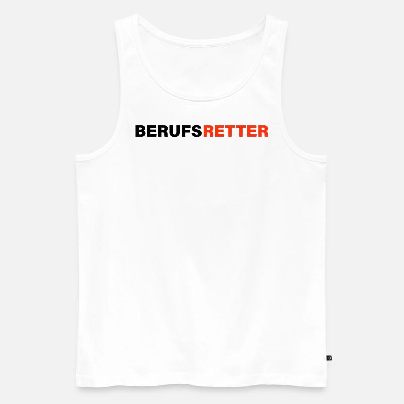 Berufsretter - Männer Premium Bio Tank Top - Weiß