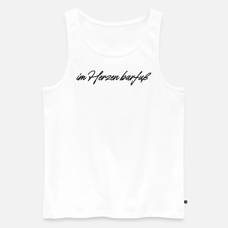 im Herzen barfuß - Männer Premium Bio Tank Top - Weiß