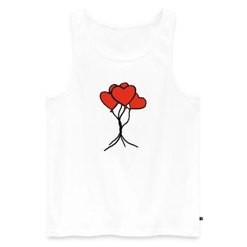 Herz Luftballons Liebe Paar Liebeserklärung - Männer Premium Bio Tank Top - Weiß - Vorne - Michal (187cm)