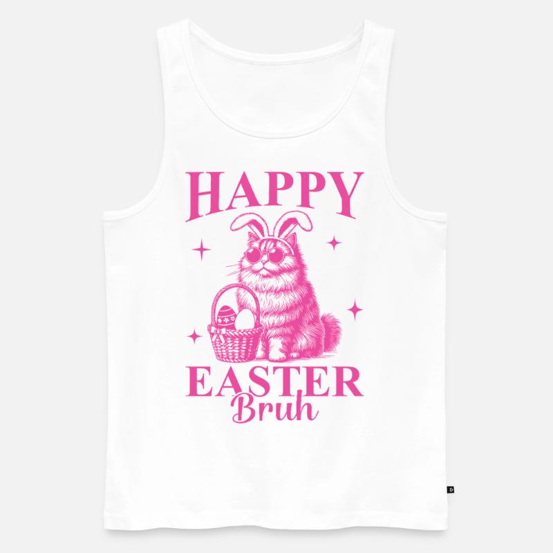 Happy Easter Bruh - Männer Premium Bio Tank Top - Weiß