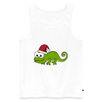 Caméléon Comic Christmas - Débardeur bio Premium Homme - blanc - Devant - Michal (187cm)