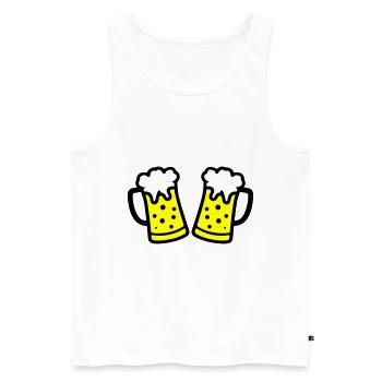 Bierkrug Bier Symbol - Männer Premium Bio Tank Top - Weiß - Vorne - Michal (187cm)