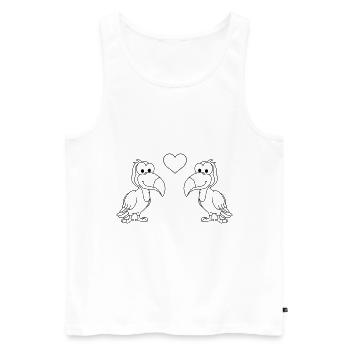 Tukan Comic Couple amour - Débardeur bio Premium Homme - blanc - Devant - Michal (187cm)