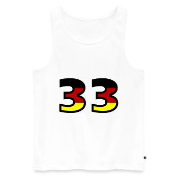 33 Zahl Deutschland Trikot - Männer Premium Bio Tank Top - Weiß - Vorne - AI Model Male 178 light (178cm)