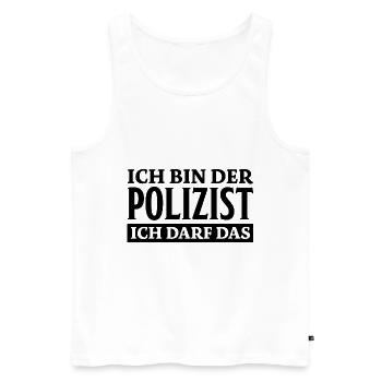 Polizist Spruch Polizei Lustiges Polizist Geschenk - Männer Premium Bio Tank Top - Weiß - Vorne - Michal (187cm)