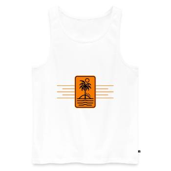 Palm Trees Island Symbol Beach - Men's Premium Organic Tank Top - white - Front - Michal (187cm)