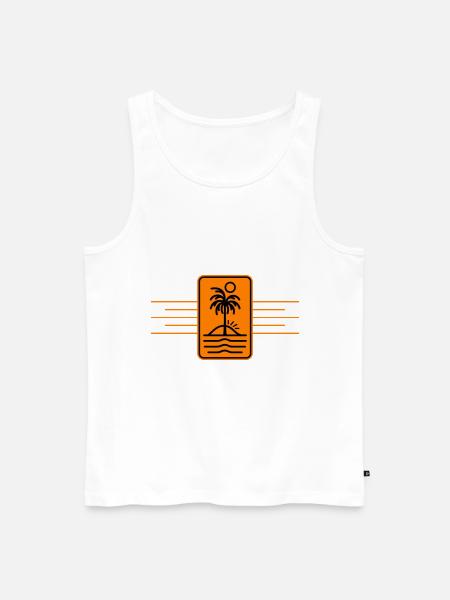 Palm Trees Island Symbol Beach - Men's Premium Organic Tank Top - white