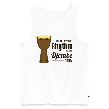 Djembe Player Drummer Music Drum Musician - Men's Premium Organic Tank Top - white - Front - AI Model Male 178 light (178cm)