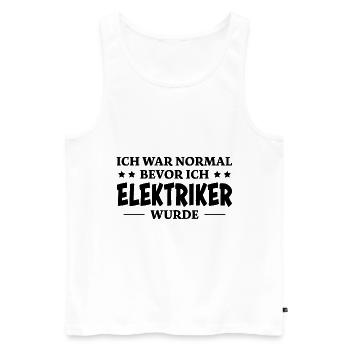 Elektriker Spruch Lustiges Elektriker Geschenk - Männer Premium Bio Tank Top - Weiß - Vorne - Michal (187cm)