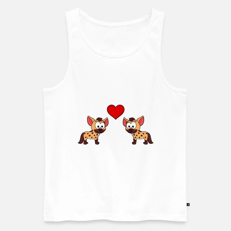 Hyäne Comic Paar liebe - Männer Premium Bio Tank Top - Weiß