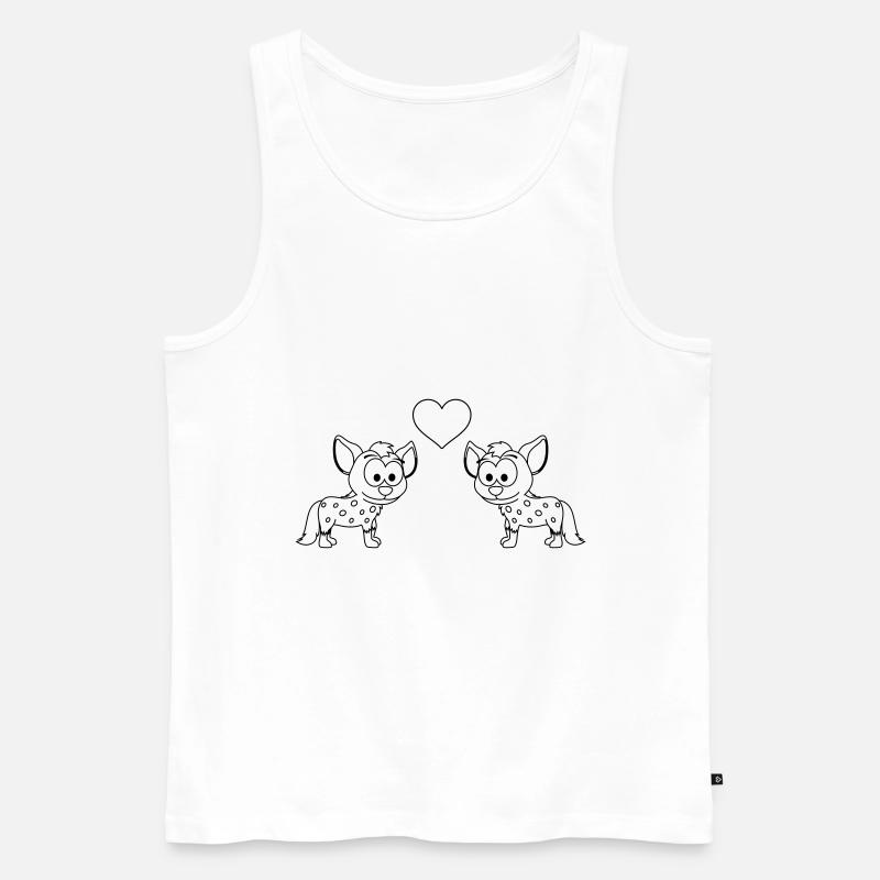 Hyäne Comic Paar liebe - Männer Premium Bio Tank Top - Weiß